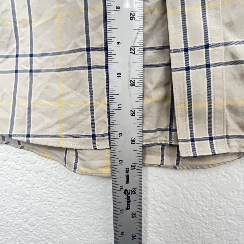 Cabela's Outfitters Series Shirt Mens Large Beige Grid Plaid Cotton Button Down‎ - Picture 11 of 13